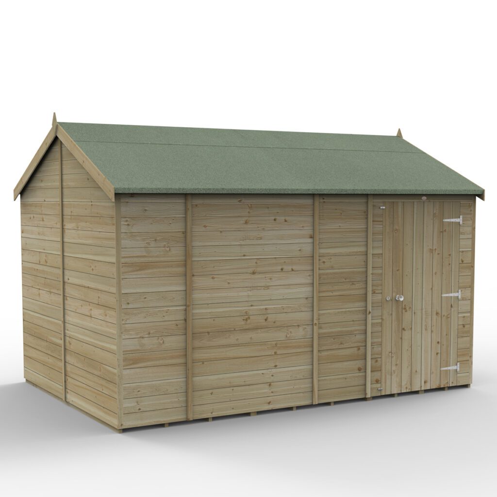 Timberdale 12×8 Reverse Apex Shed No Window with Installation 5013053196137 2